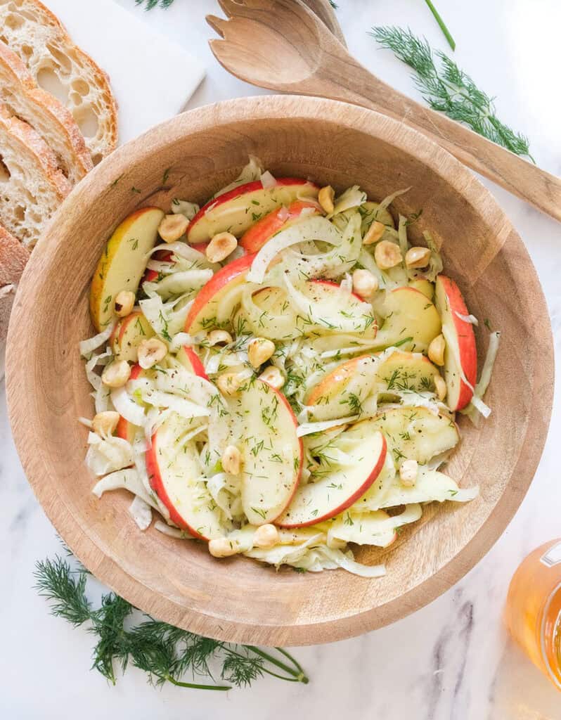 Tart Apple & Fennel Salad with Raspberry Vinaigrette