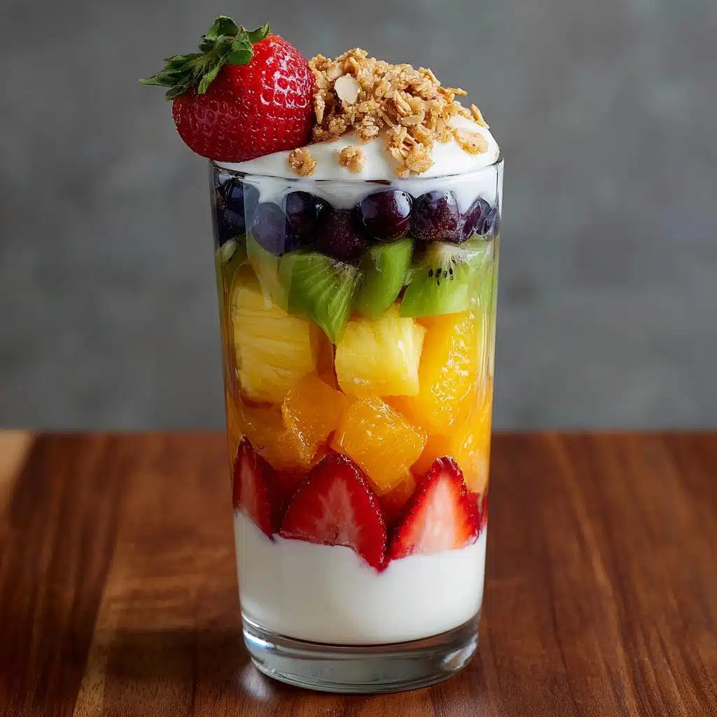 Minnesota Rainbow Fruit Parfait with Berry Yogurt Swirl