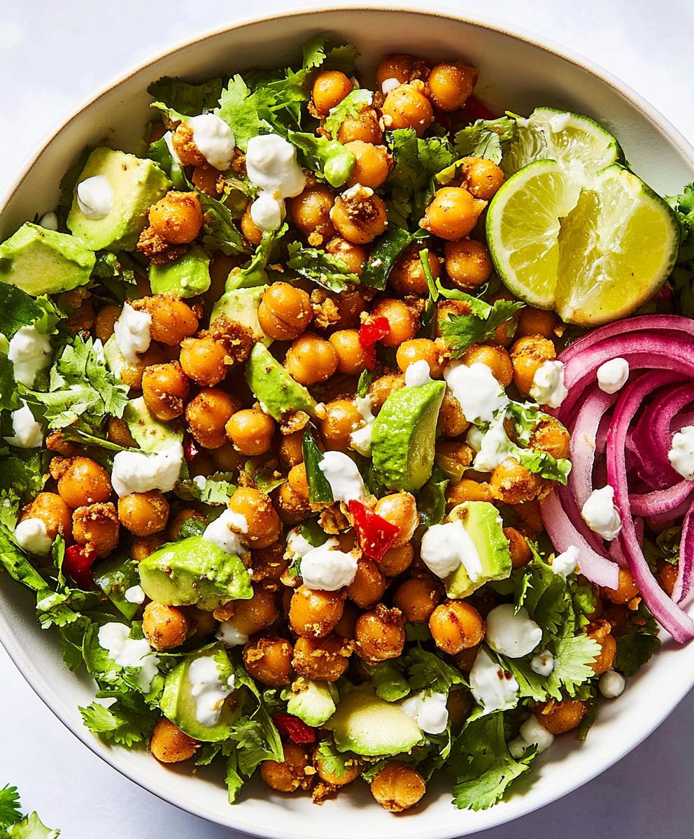 Generated Avocado-Chickpea Salad with Lime Dressing