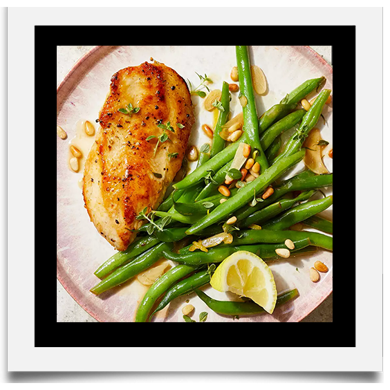 Lemon-Herb Crusted Chicken with Garlic Green Beans