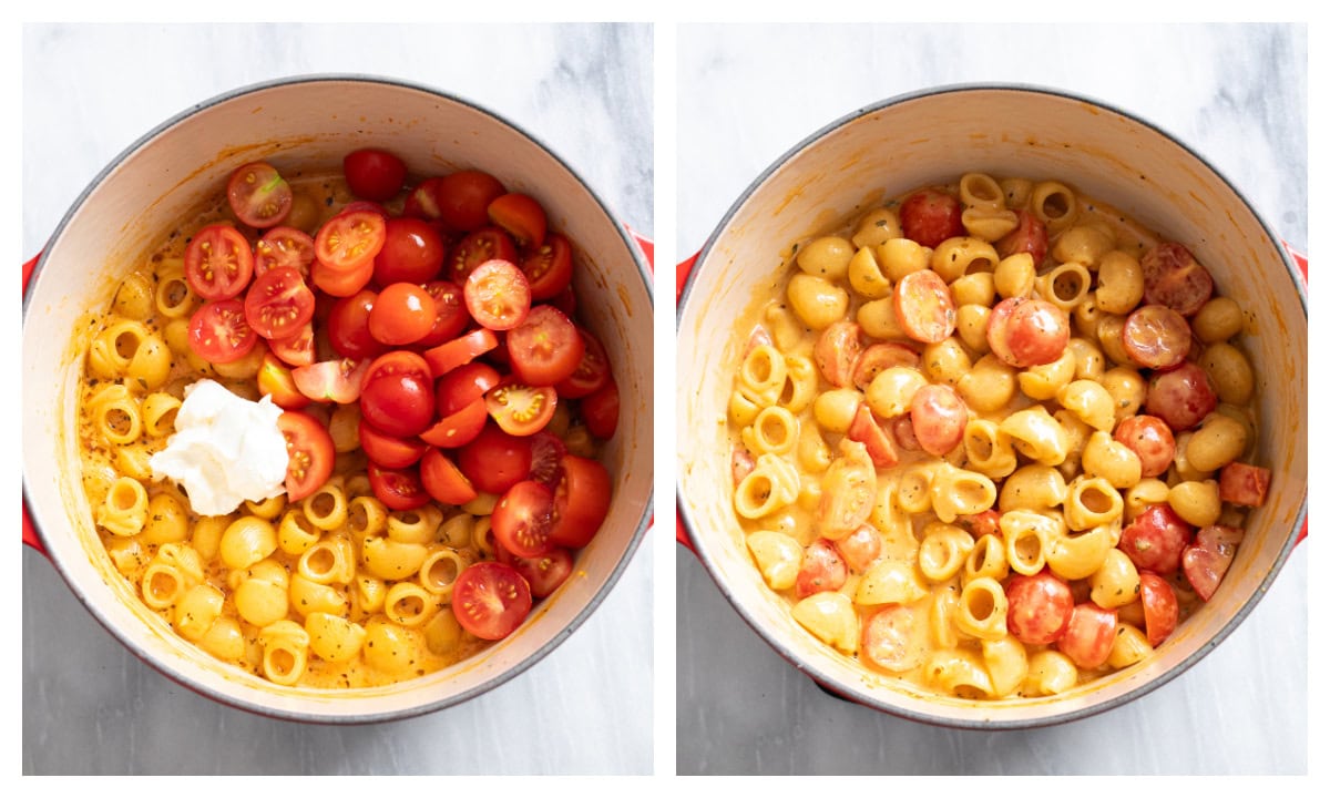 Lemon-Garlic Creamy Pasta with Cherry Tomatoes