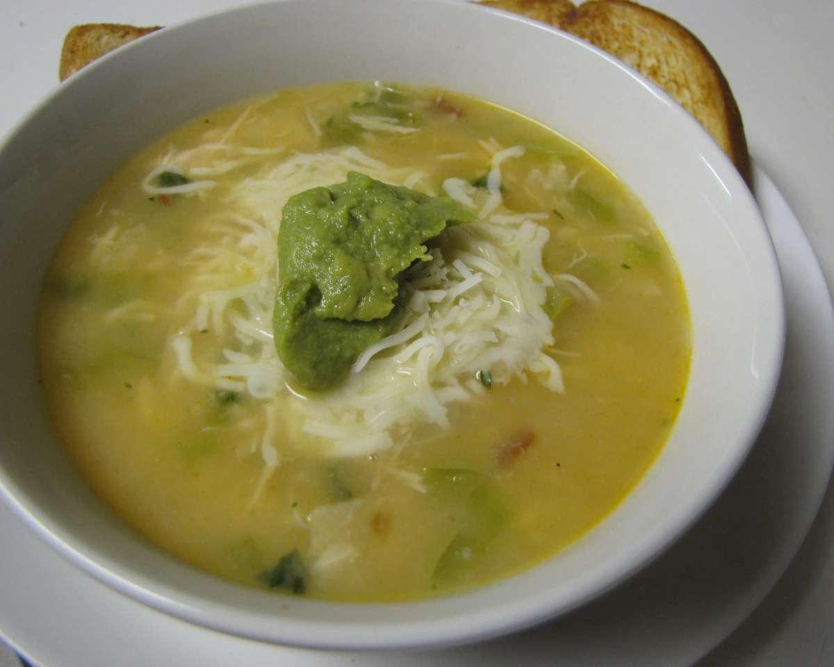 Zesty Chicken Tortilla Soup with Avocado