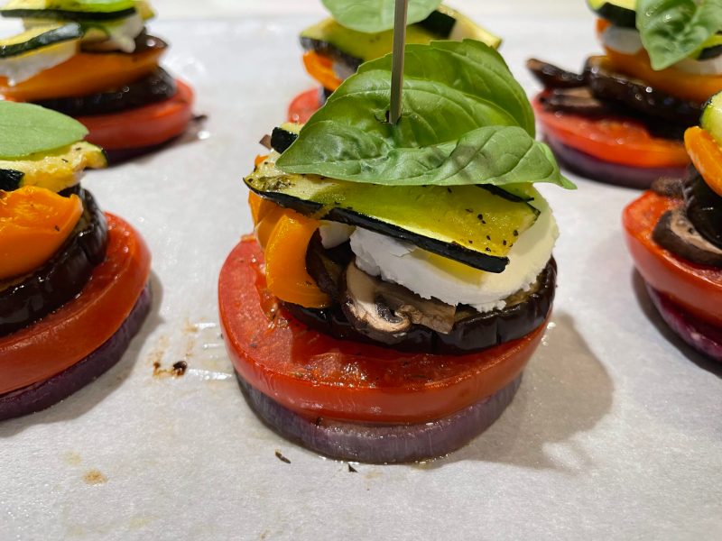 Seven-Layer Mediterranean Veggie Stacks