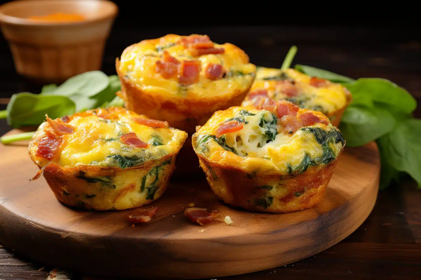 Smoky Bacon & Egg Muffins with Spinach