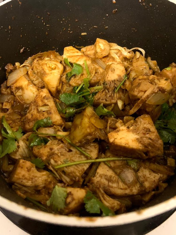 Coconut Jackfruit Curry with Sweet Potatoes