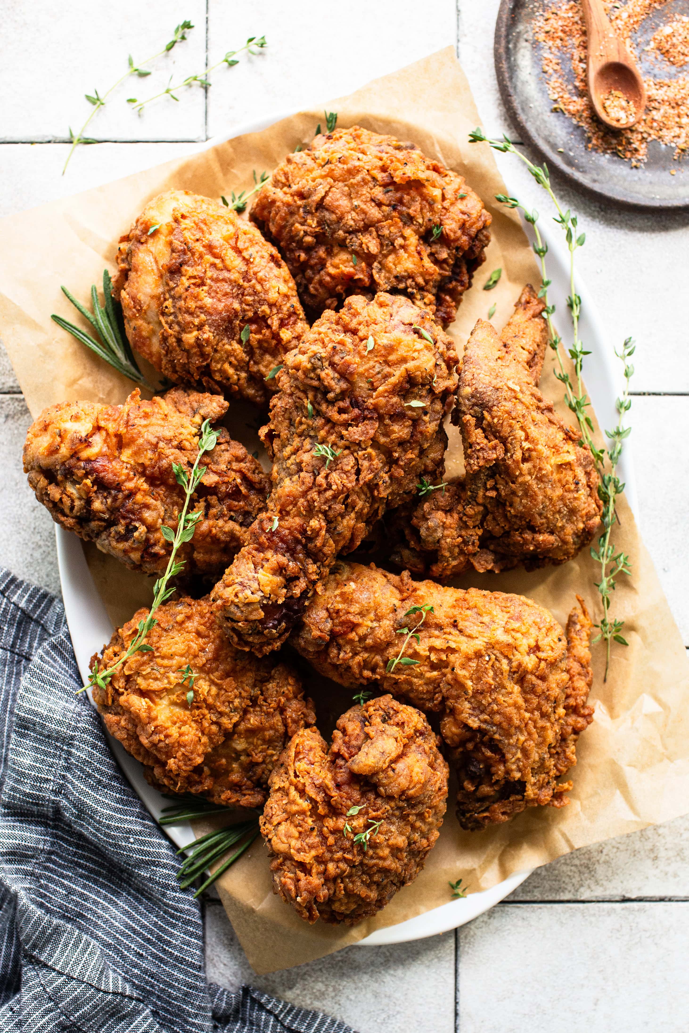 Golden Buttermilk Chicken with Lemon-Herb Glaze