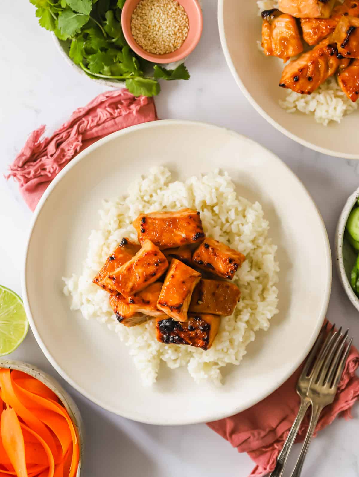 Meme-able Miso Glazed Salmon Bites