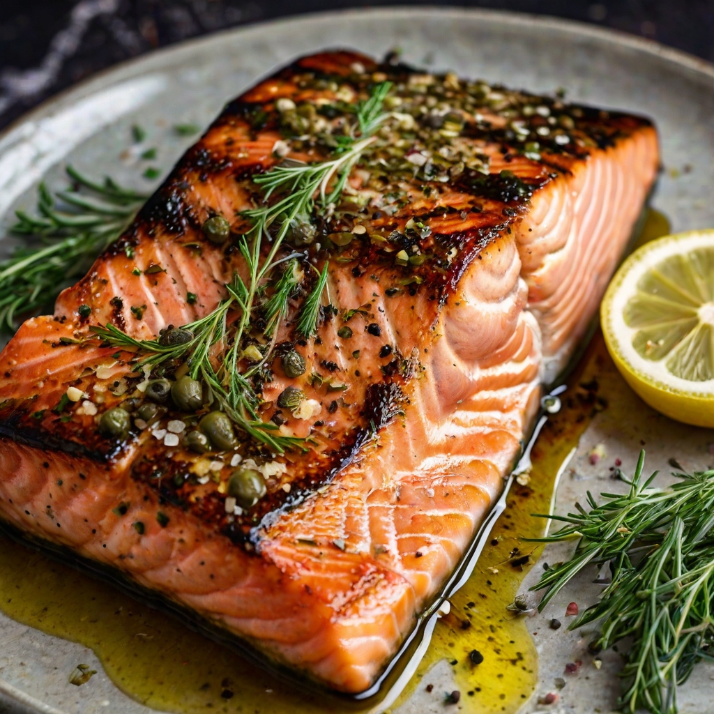 Lemon-Dill Keto Salmon with Capers