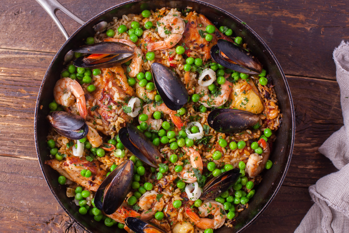 Spanish Saffron Paella with Seafood