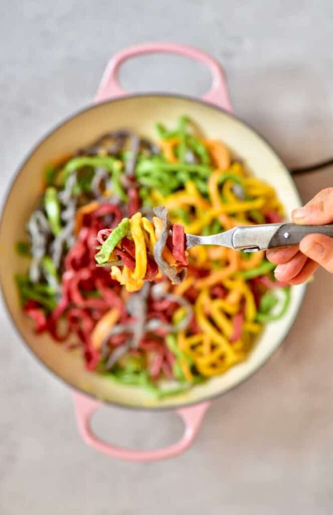 Fun-Shaped Pasta with Rainbow Vegetables