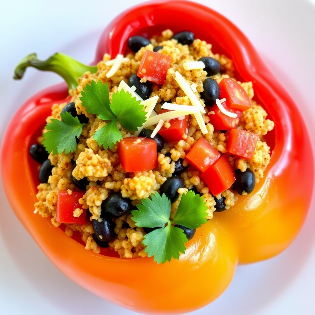 Self-Love Stuffed Bell Peppers with Quinoa & Black Beans
