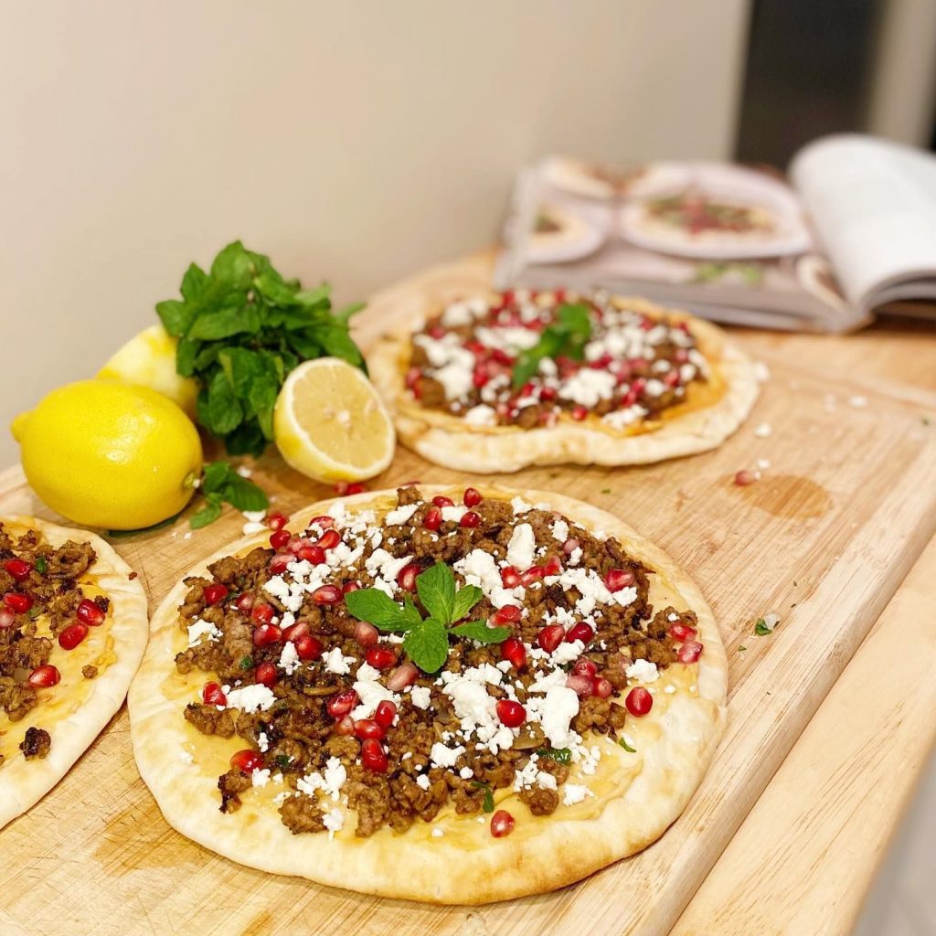 Syrian Lamb & Herb Flatbread with Pickled Cucumber