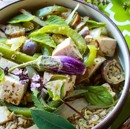Thai Tofu and Eggplant Green Curry