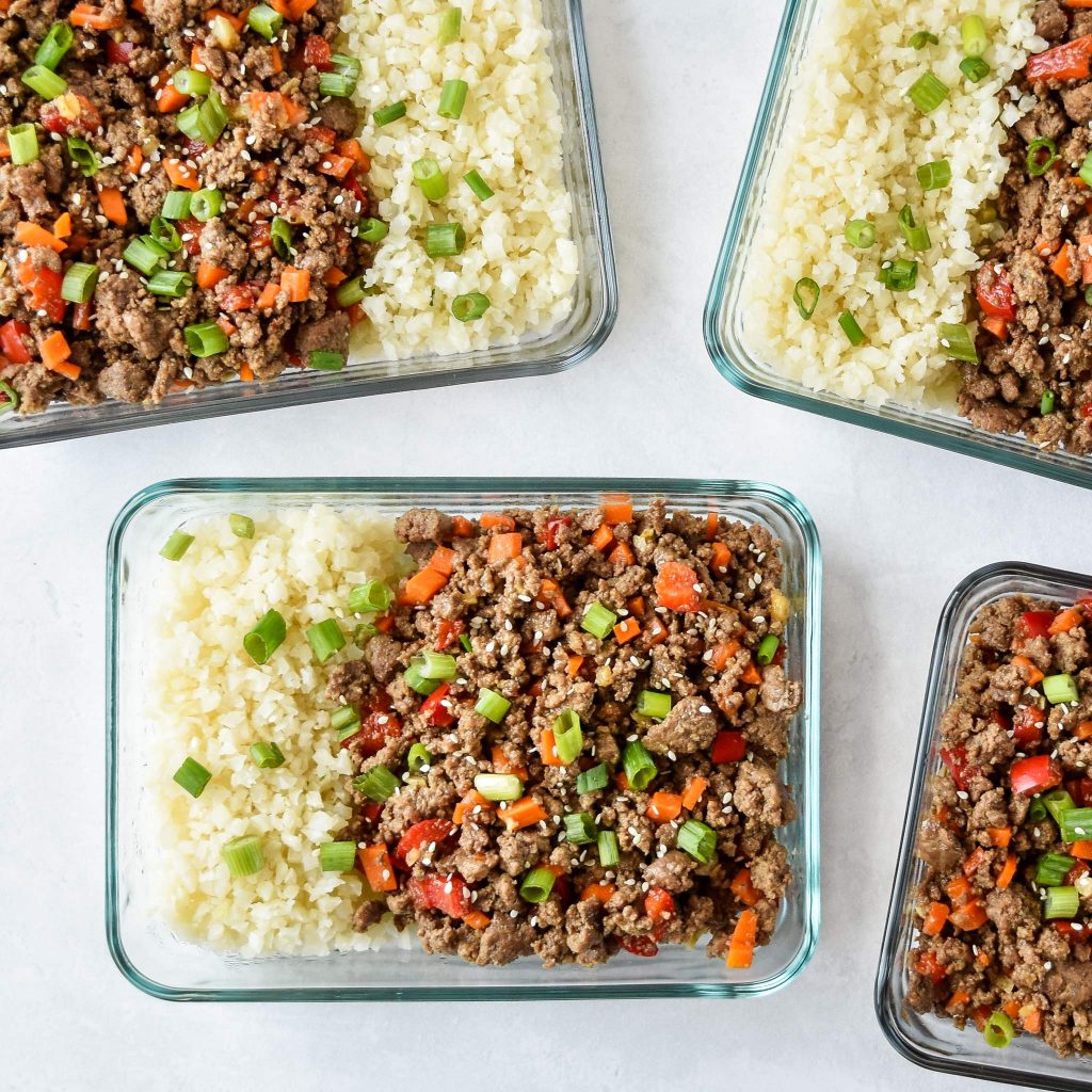 Ginger-Citrus Beef and Cauliflower Rice Bowls