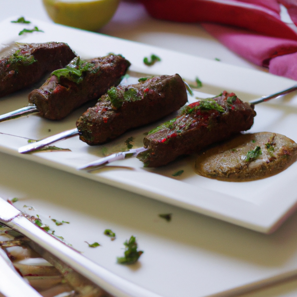 Spiced Lamb Skewers with Tomato & Basil Salad