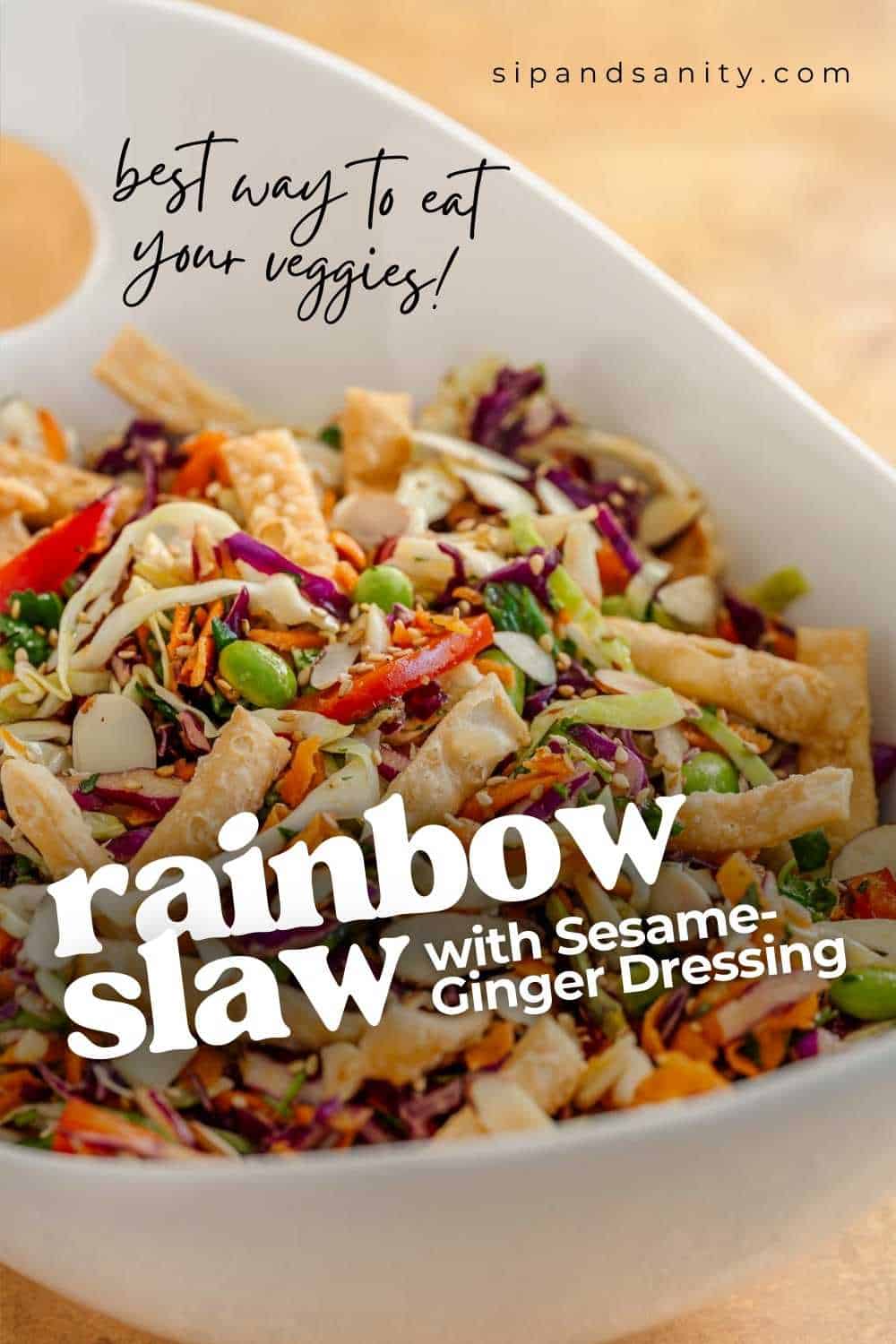 Oz Rainbow Slaw with Black Sesame Dressing