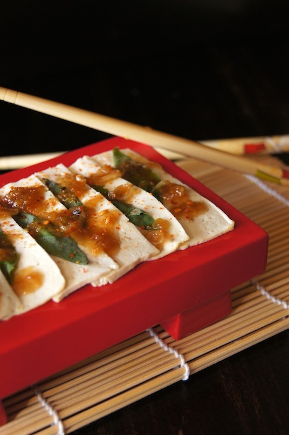 Japanese Tofu and Vegetable Sashimi with Wasabi