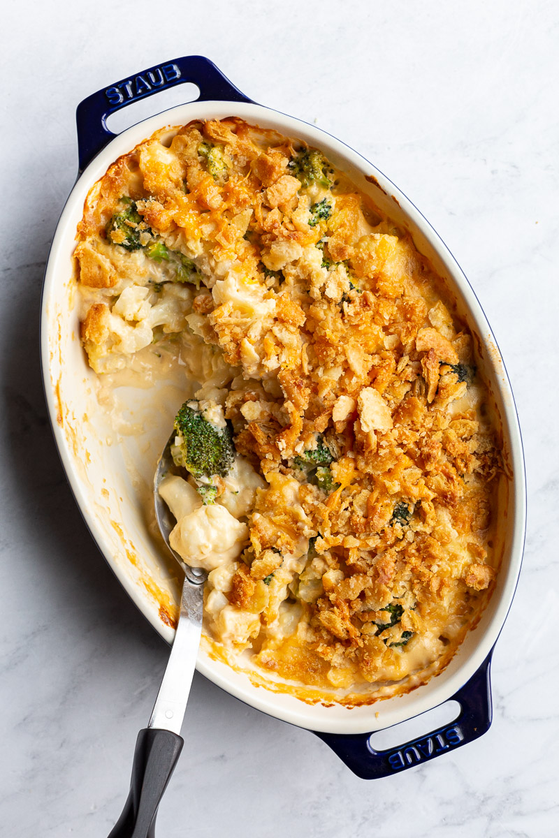 Cheesy Cauliflower and Broccoli Casserole