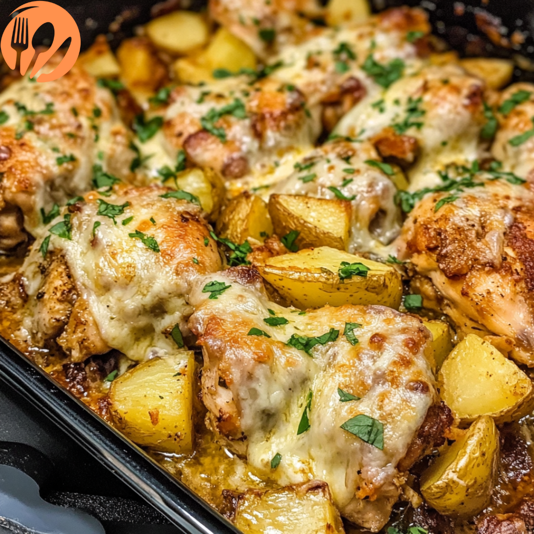 Lemon-Herb Chicken with Garlic-Parmesan Potatoes