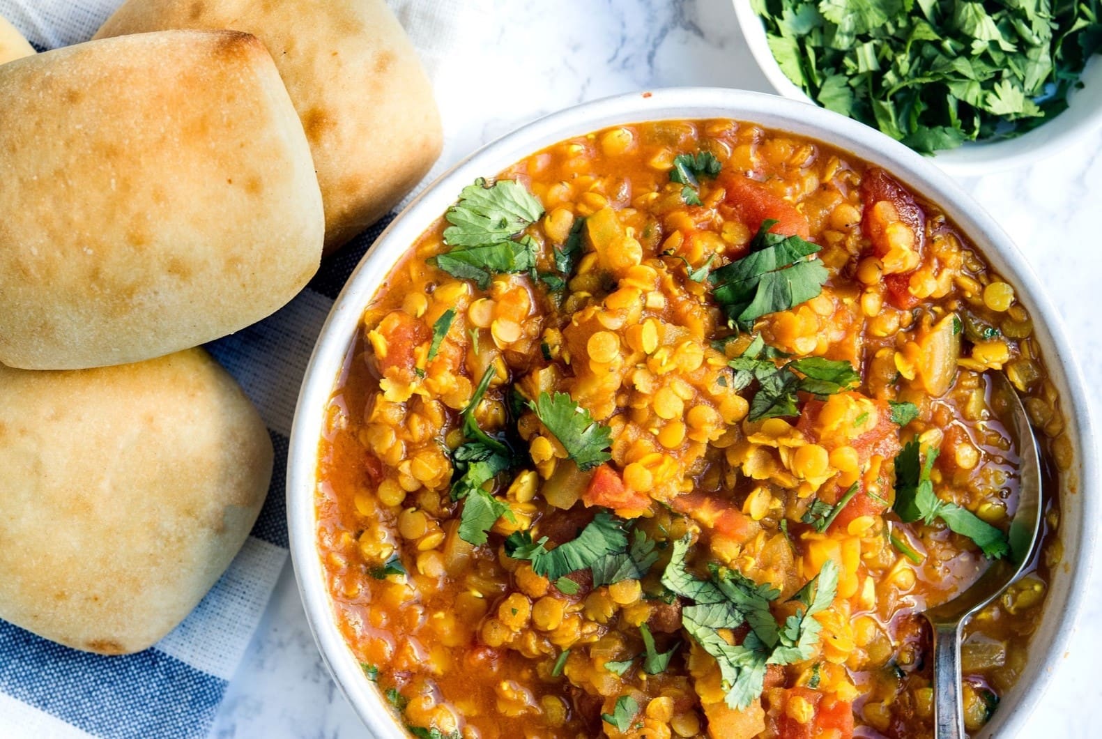 Indian Lentil and Cauliflower Stew with Flatbread