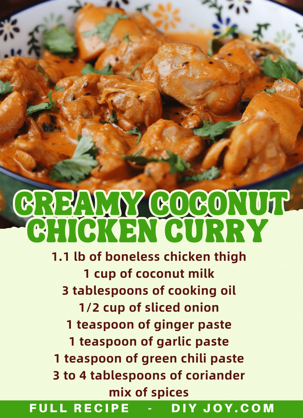 Creamy Coconut Green Curry Chicken