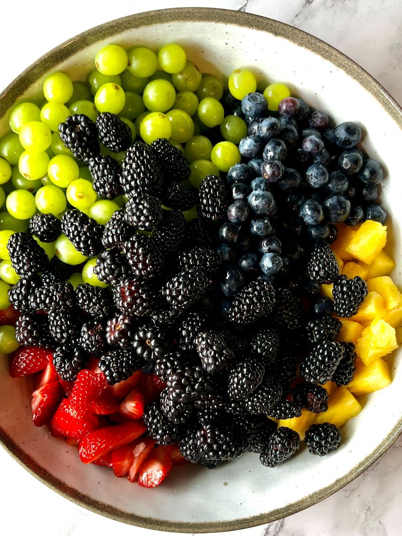 Chippewa Falls Fun Fruit Salad with Minty Lime Dressing