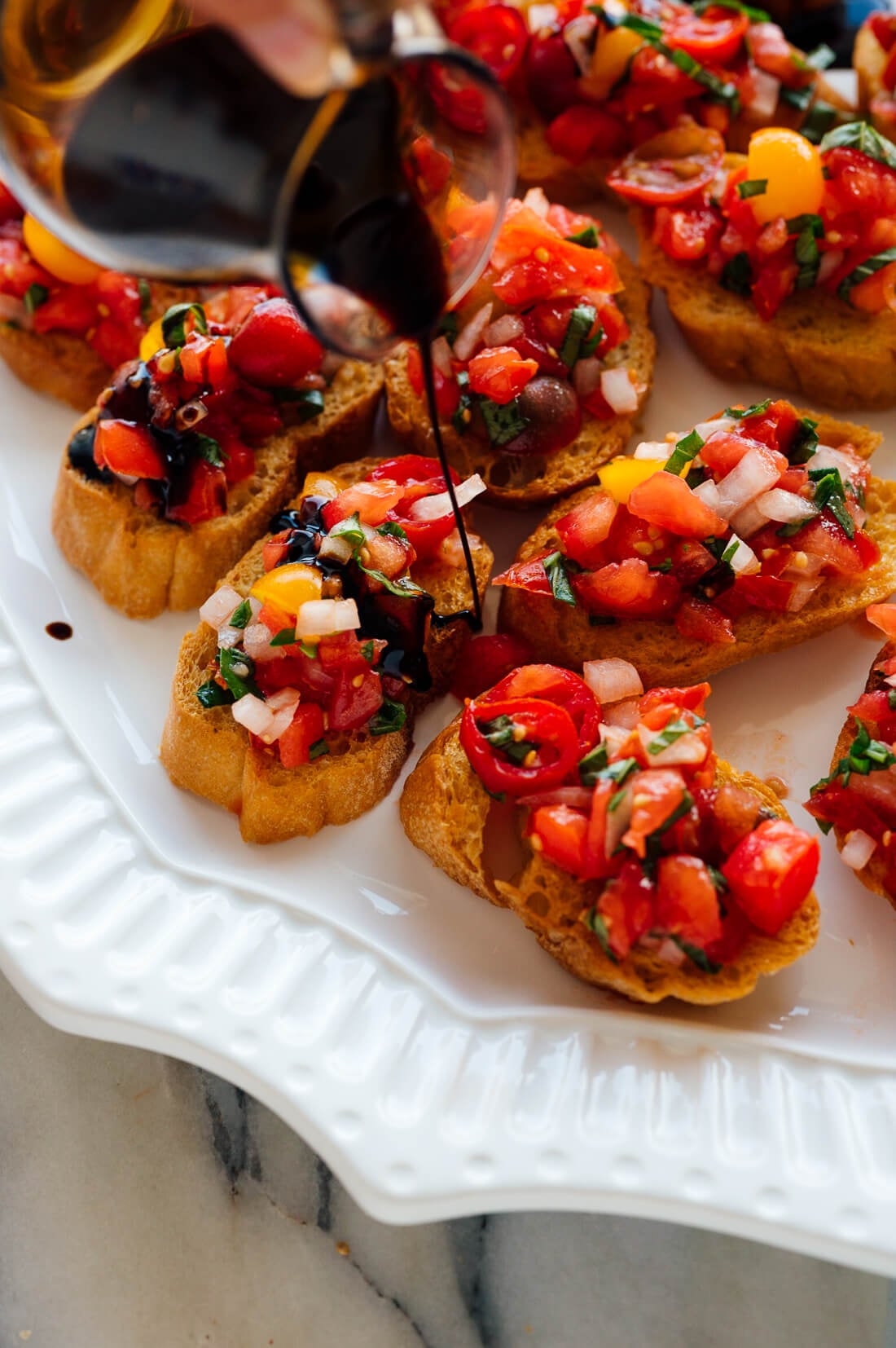 Tomato Bruschetta with Basil Oil