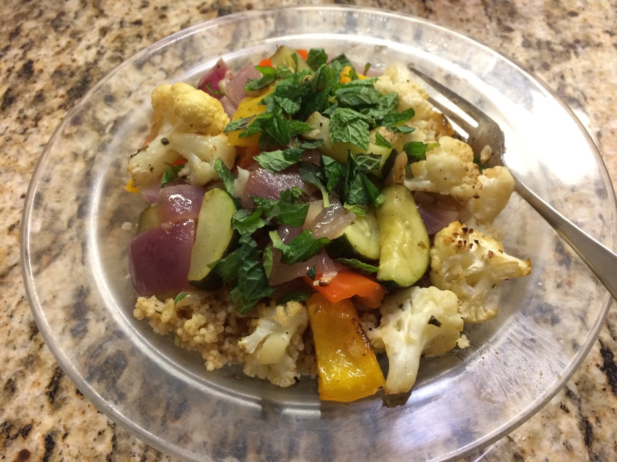 Mediterranean Roasted Vegetable and Chickpea Couscous