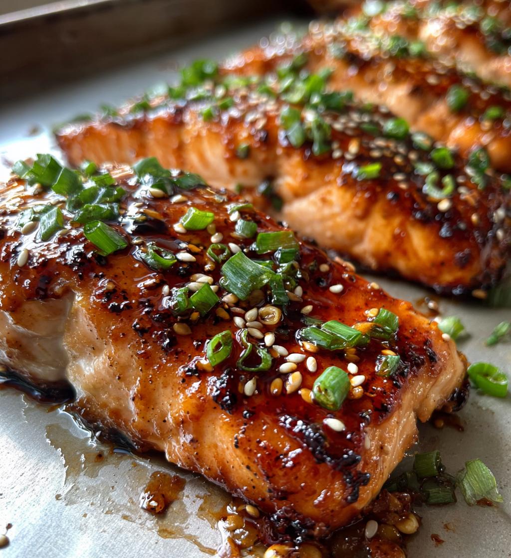 Spicy Teriyaki Glazed Salmon with Roasted Veggies