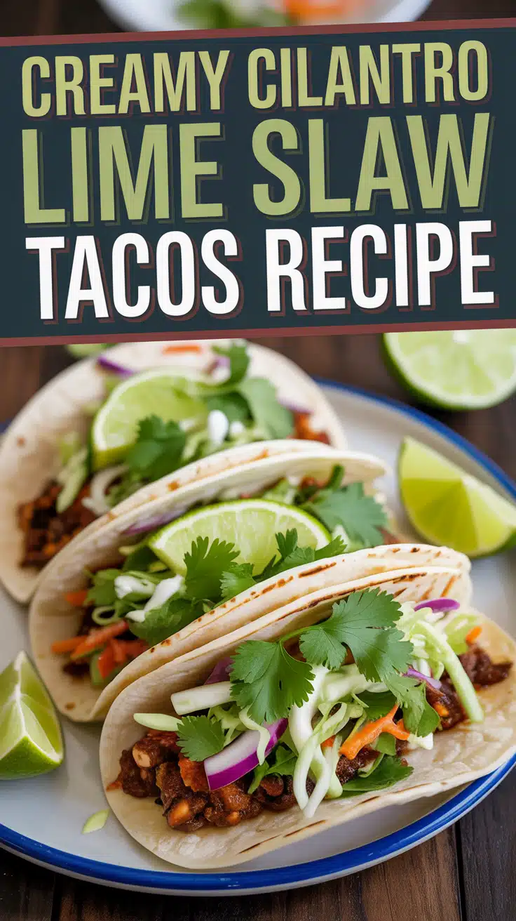 Slow-Cooked Beef Tacos with Cilantro Lime Slaw