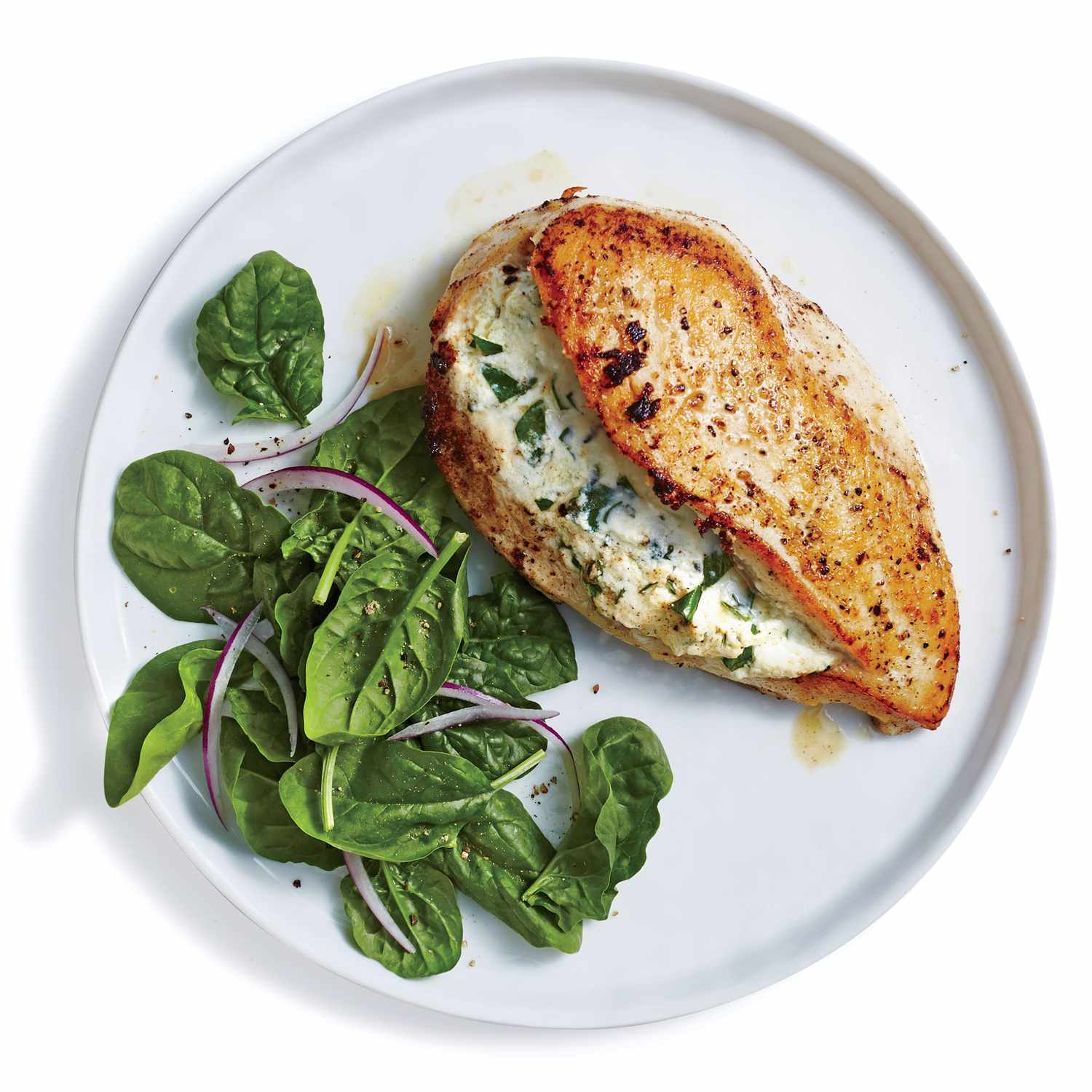 Bitter Greens & Goat Cheese Stuffed Chicken