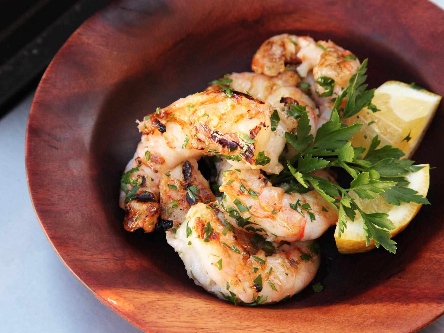 Garlic-Herb Grilled Shrimp with Lemon