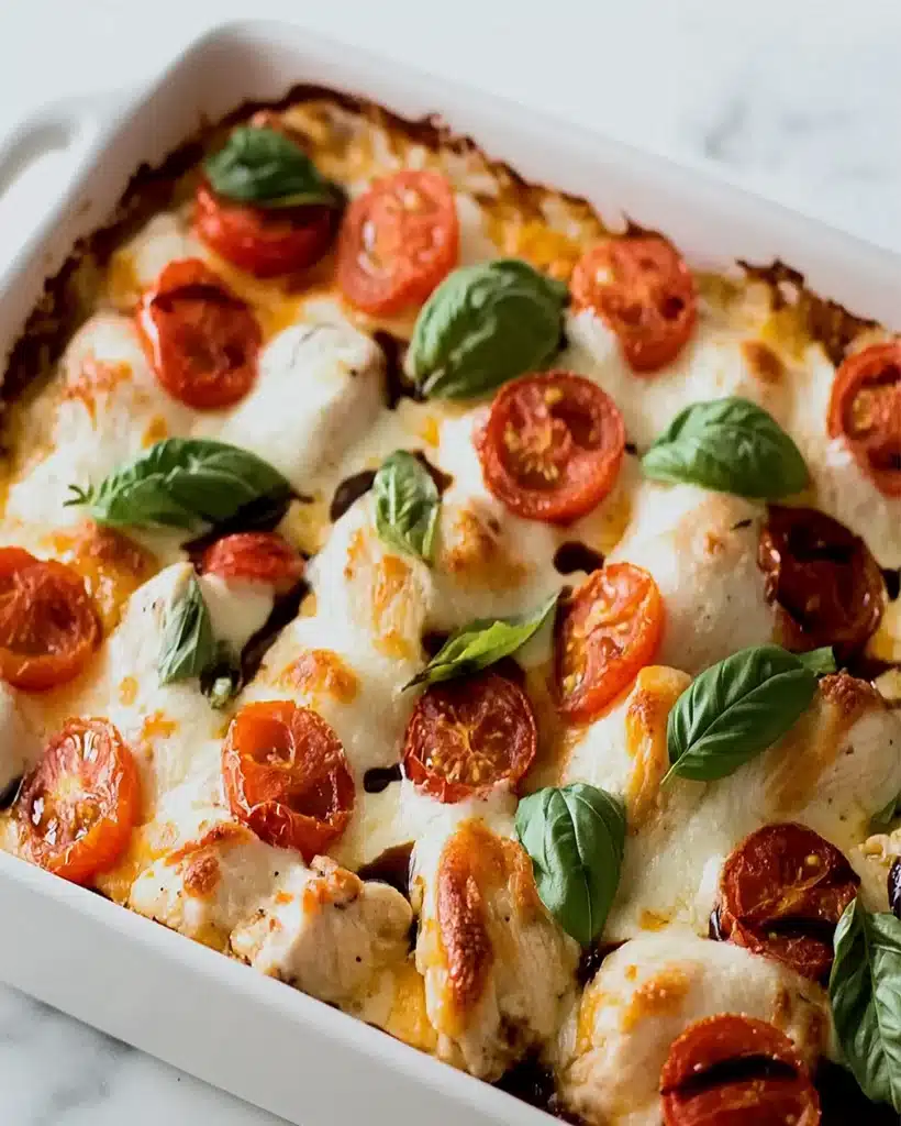 Herb-Crusted Chicken with Creamy Mozzarella Bake