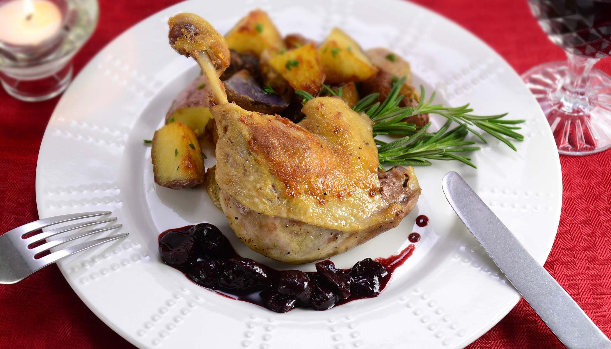 Duck Confit with Cherry Tomatoes