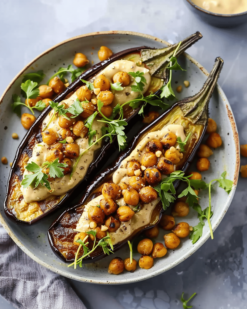 EV Eggplant Vinaigrette with Crispy Chickpeas