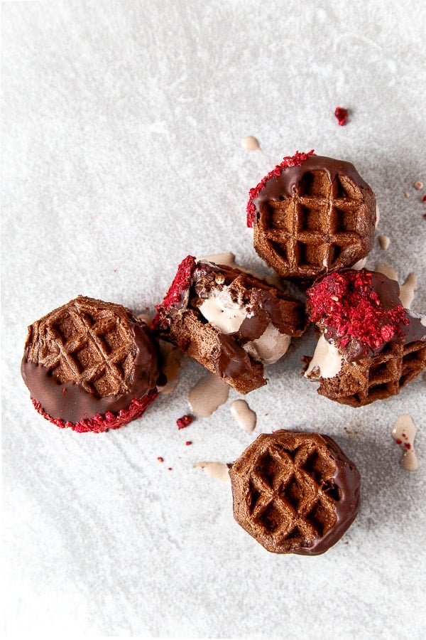 Comic Book Hero Chocolate Waffle Sandwiches