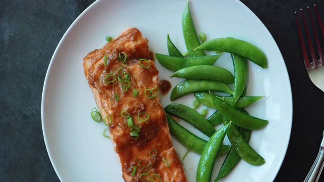 Spicy Sesame-Glazed Salmon with Snap Peas