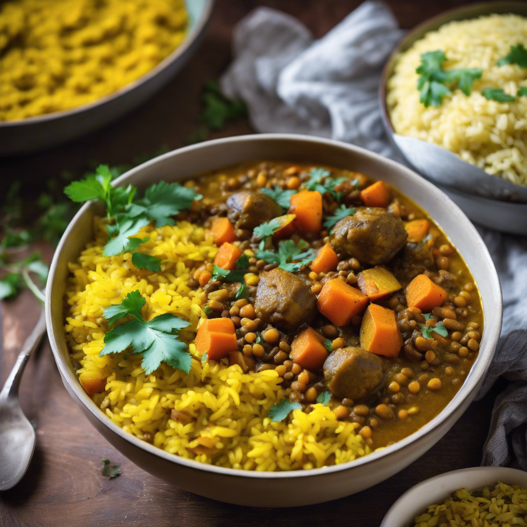 Spiced Lentil and Sweet Potato Stew with Rice