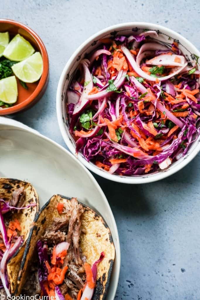 Slow-Cooked Citrus Chicken Tacos with Purple Cabbage Slaw