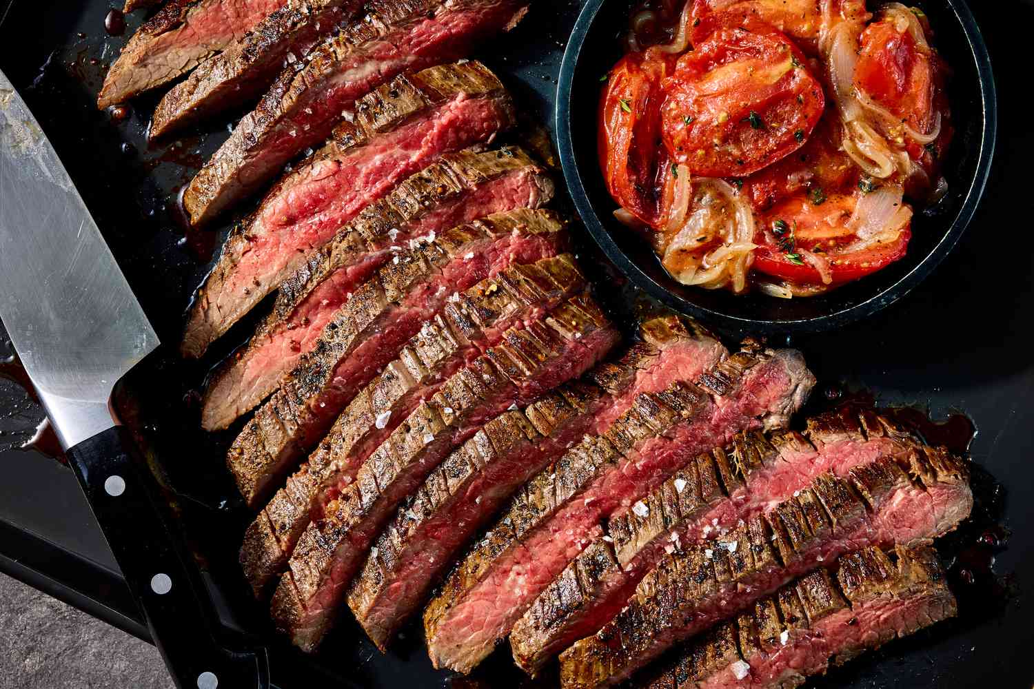 Crisp-Seared Flank Steak with Garlic-Ginger Cauliflower Rice