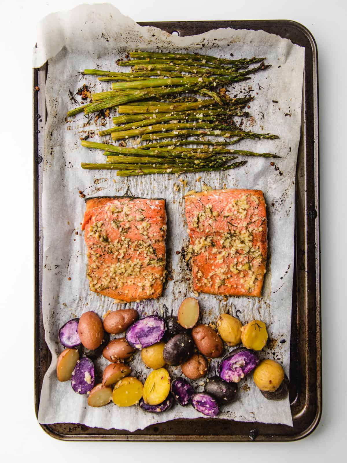 Lemon-Herb Sheet Pan Salmon with Crispy Potatoes and Asparagus