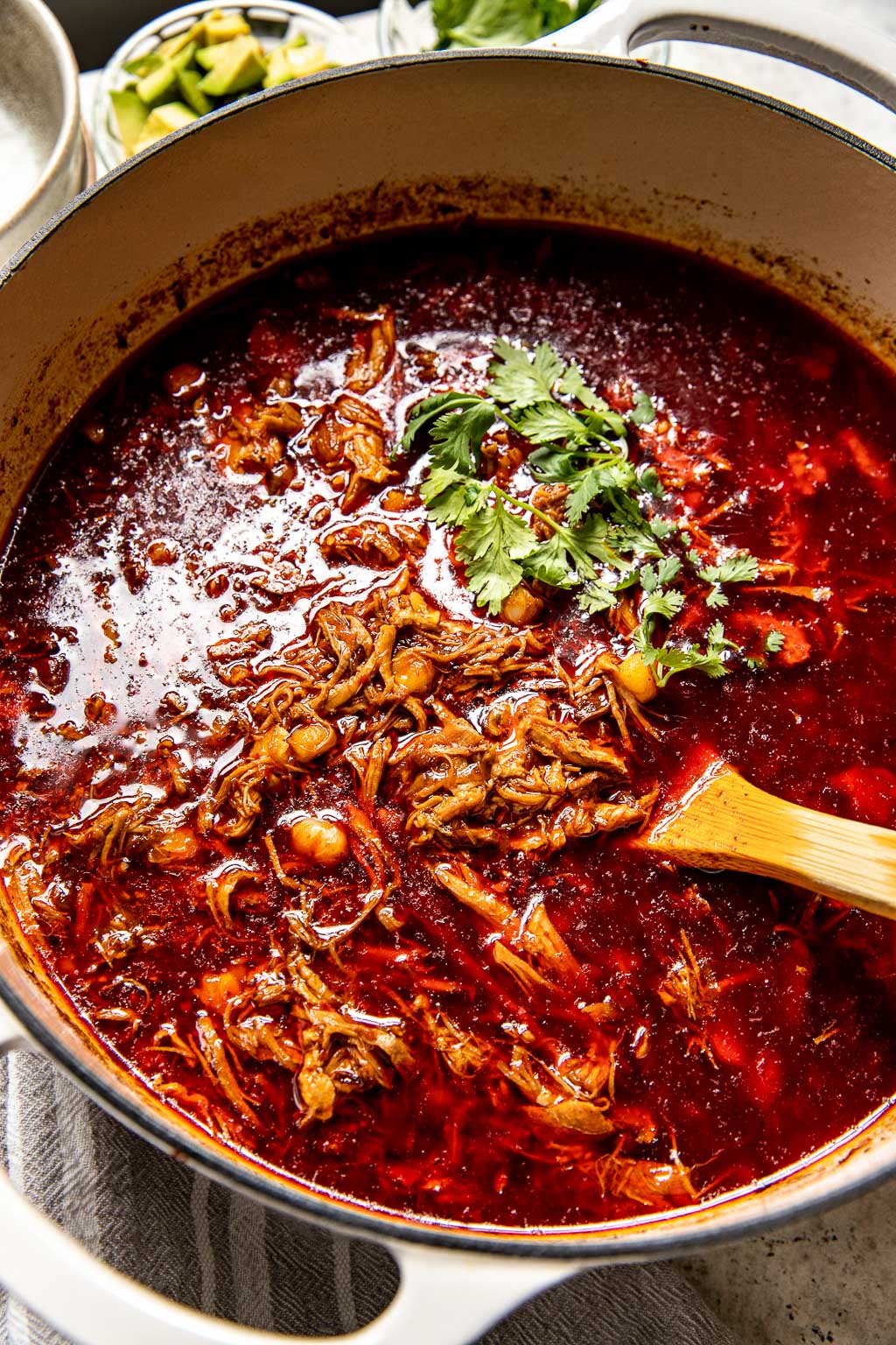 Authentic Pozole Rojo with Pork and Hominy