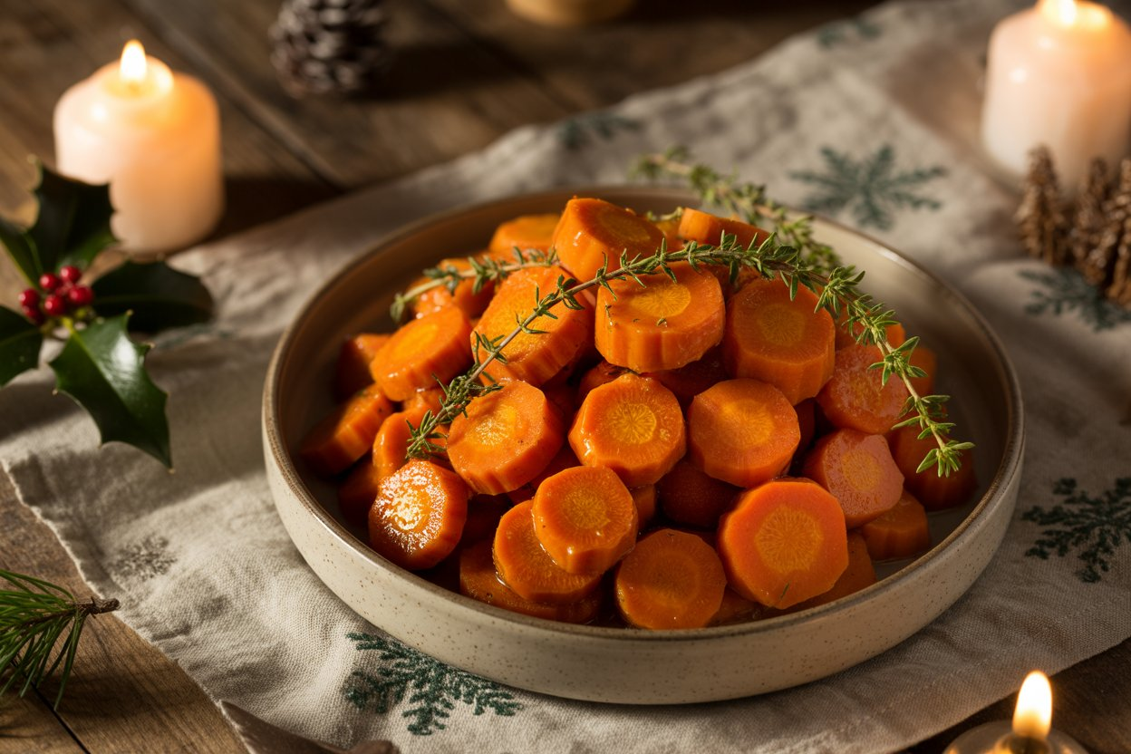 Maple-Balsamic Glazed Carrots with Thyme