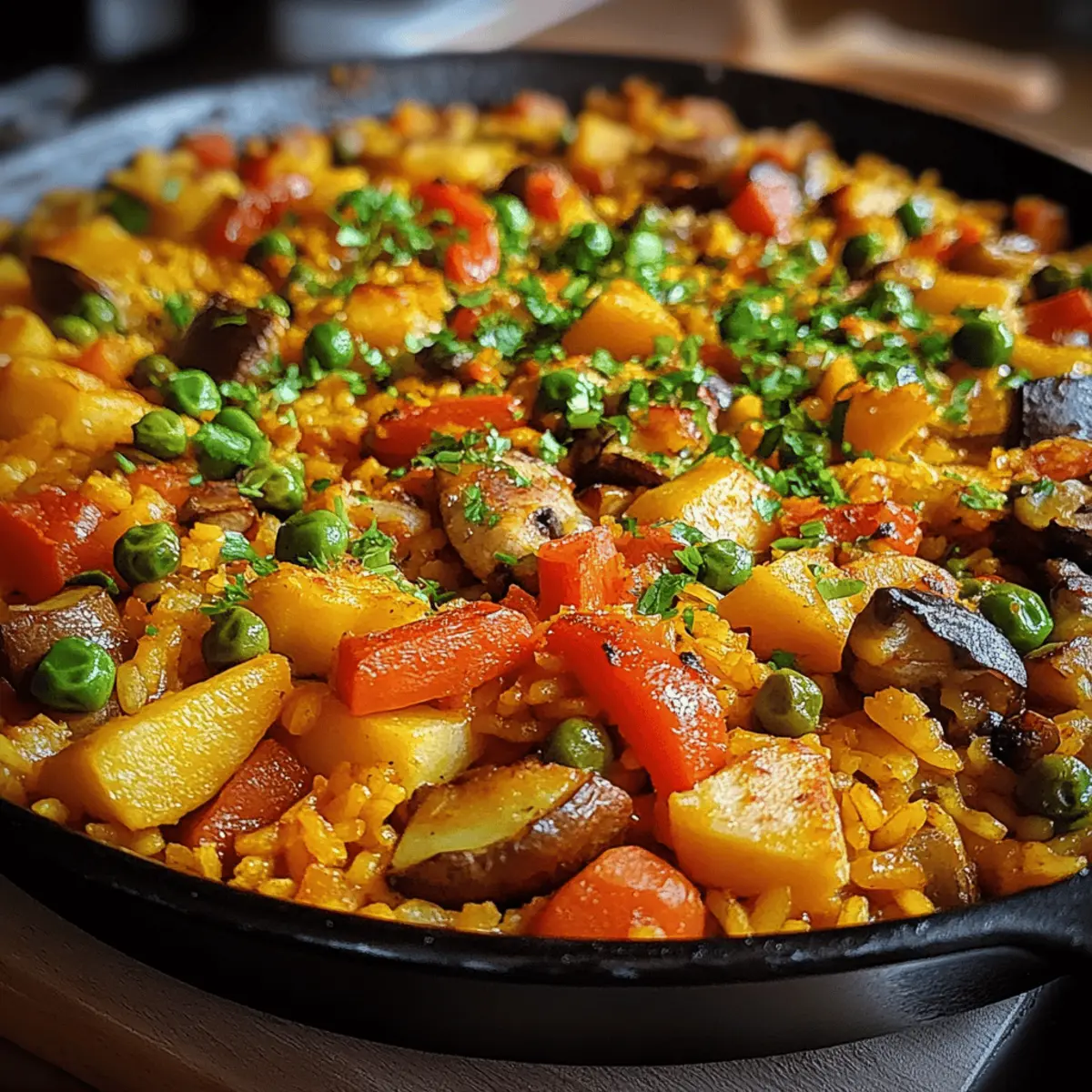 Authentic Valencian Vegetable Paella with Bomba Rice