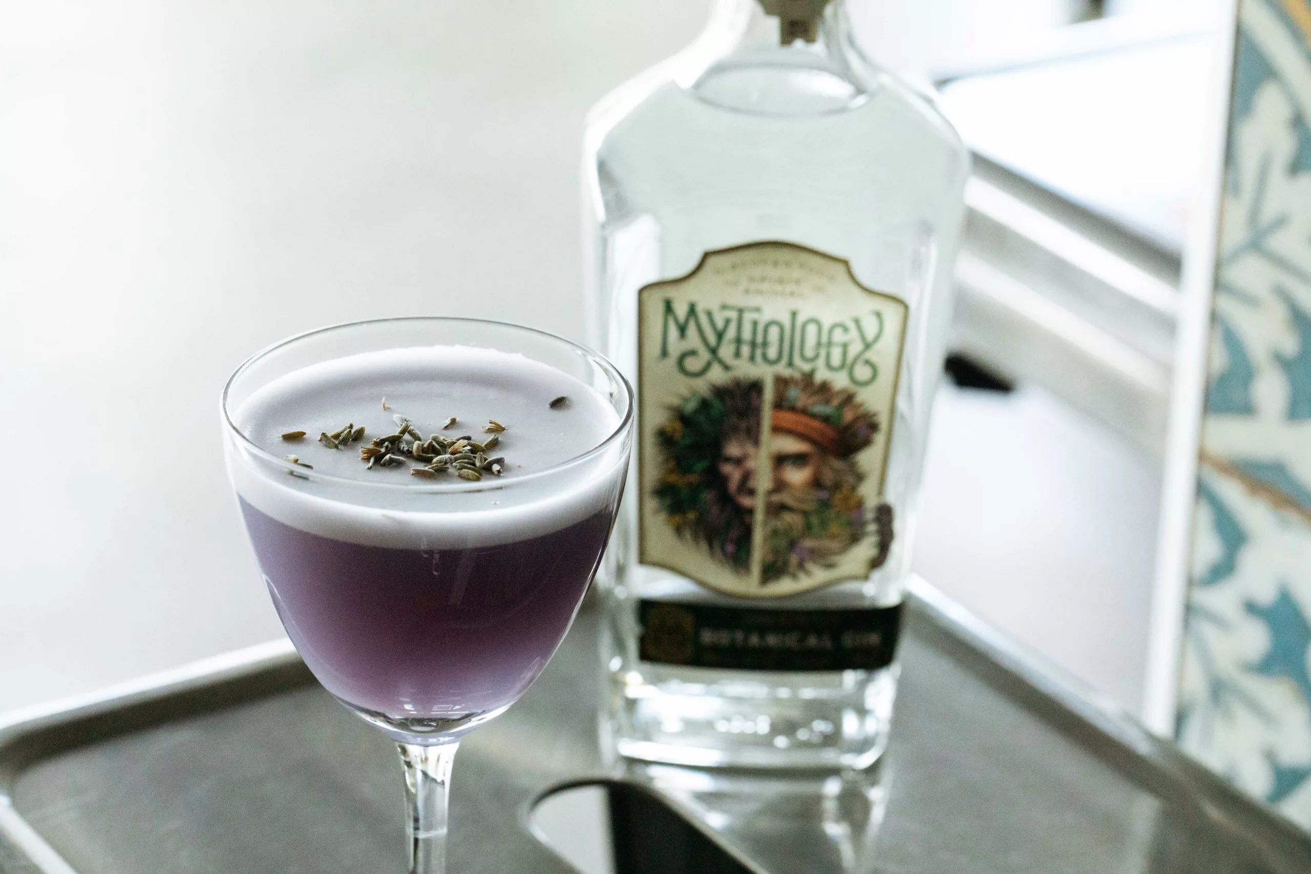 Berry-Infused Gin Fizz with Lavender Syrup