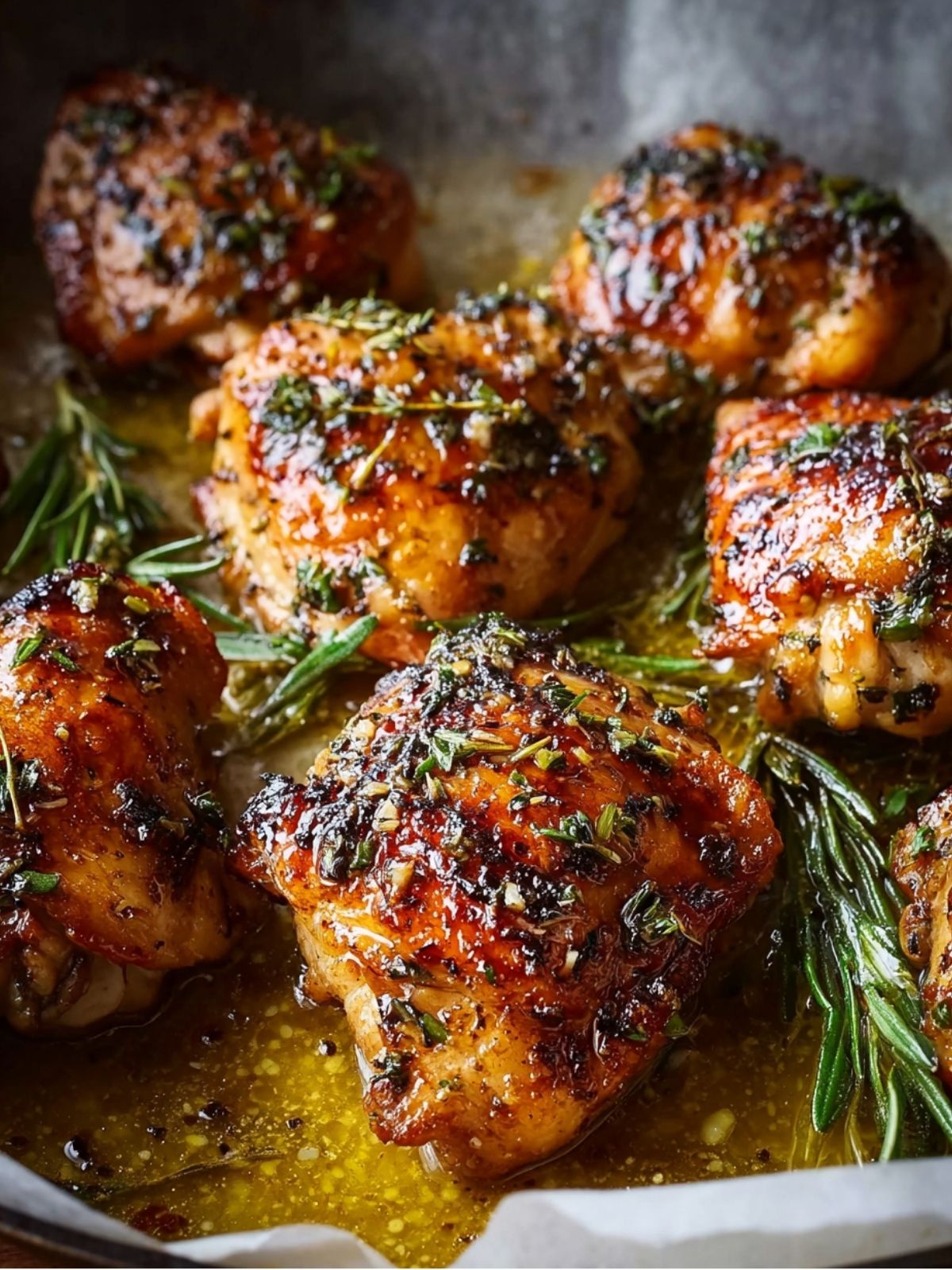 Honey-Glazed Chicken Thighs with Garlic Herb Butter