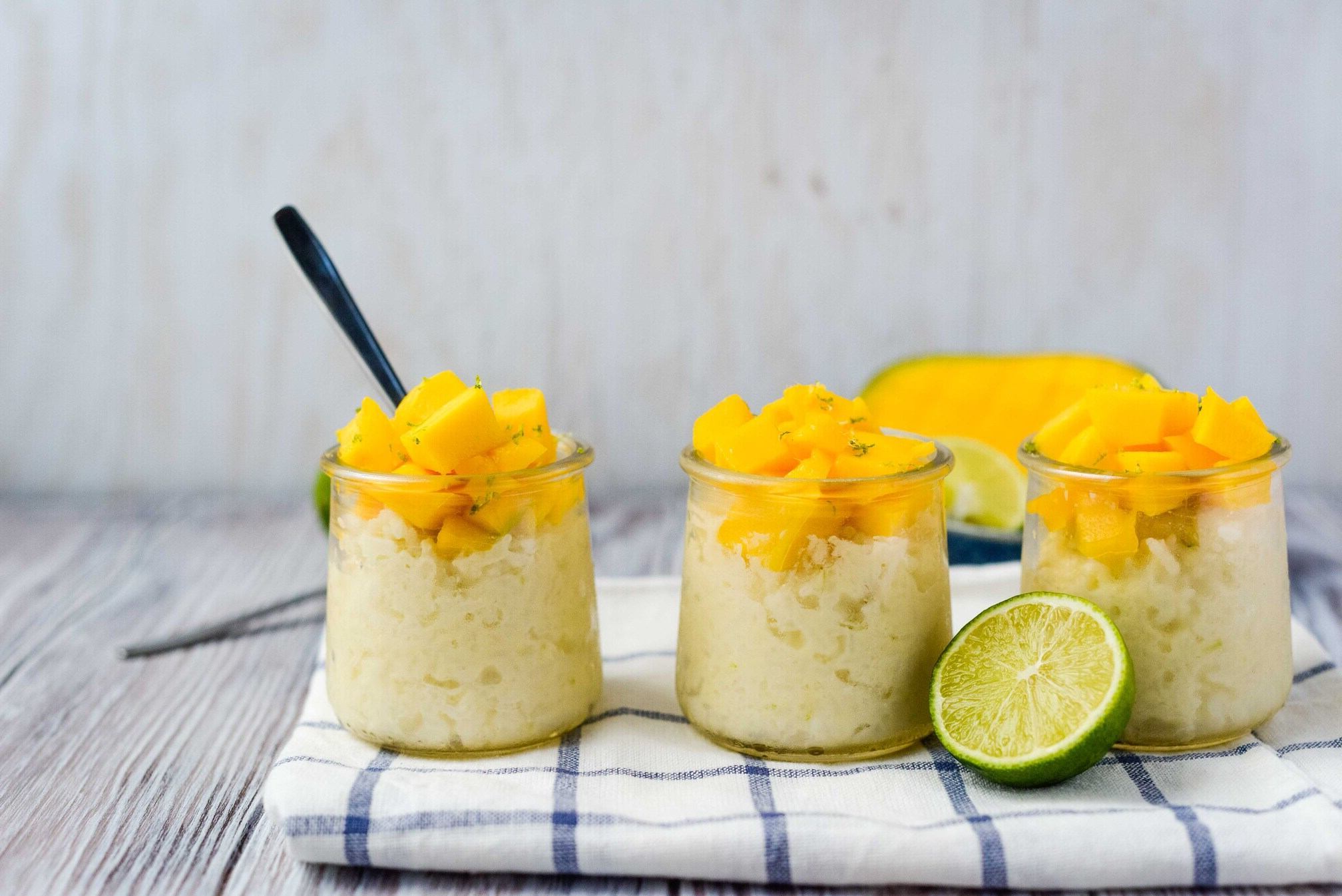 Tropical Mango-Chili Coconut Rice Pudding