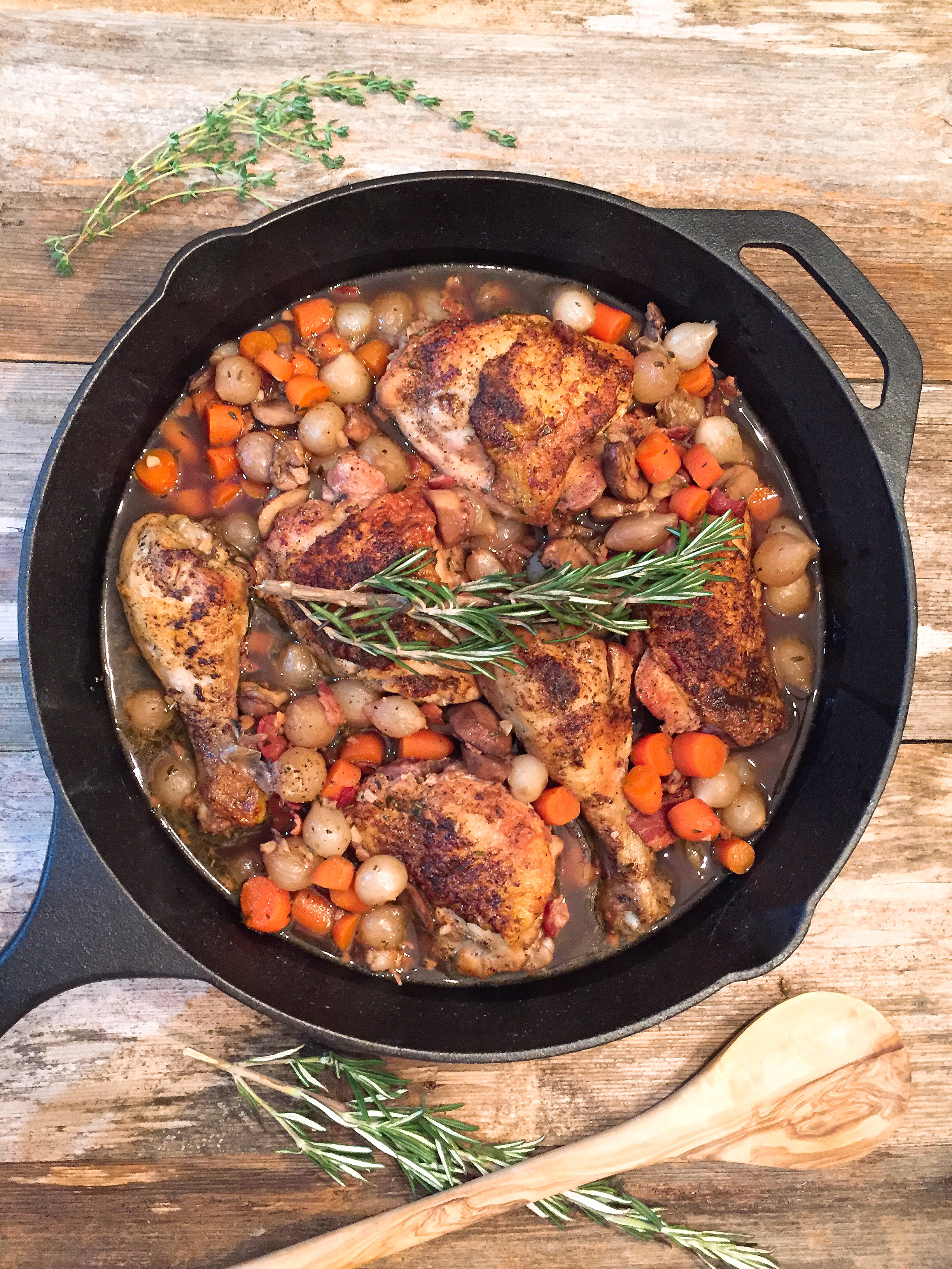 Authentically Slow-Cooked Coq au Vin with Pearl Onions