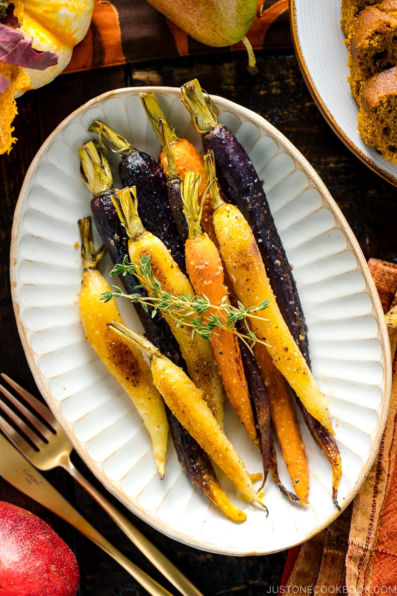 Miso-Glazed Maple Roasted Carrots with Crispy Sage
