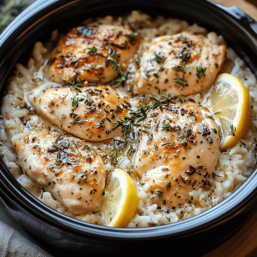 Herb-Crusted Chicken and Rice with Lemon-Dill Sauce